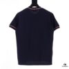 6931a500ccd8ab3d7af99557 THOM BROWNE TB Red Stripe Woven Crew Neck Short Sleeve T-Shirt in Navy