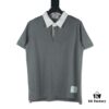 6931a500ccd8ab3d7af99561 THOM BROWNE TB 24 Pre-Spring Collection Color-Blocked Collar Short-Sleeve Polo Shirt