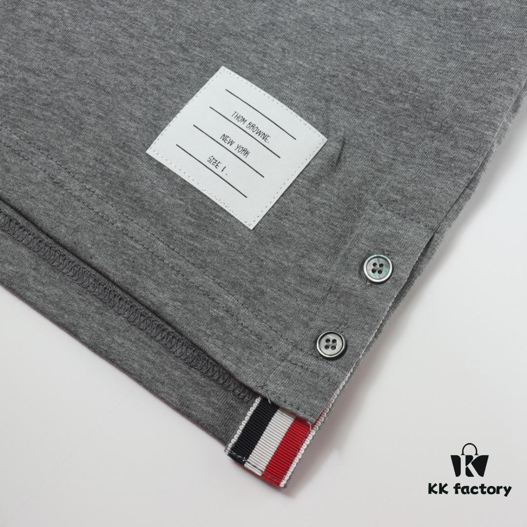 6931a500ccd8ab3d7af99563 THOM BROWNE TB 24 Pre-Spring Collection Color-Blocked Collar Short-Sleeve Polo Shirt