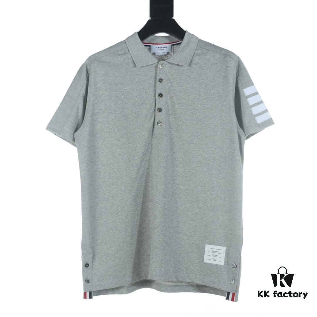 6931a502ccd8ab3d7af99587 Thom Browne TB Striped Sleeve Woven Short-Sleeve Polo Shirt