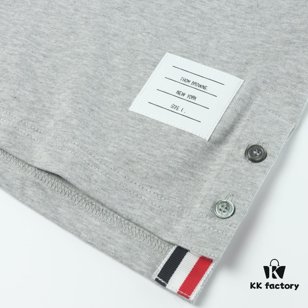 6931a502ccd8ab3d7af99589 Thom Browne TB Striped Sleeve Woven Short-Sleeve Polo Shirt