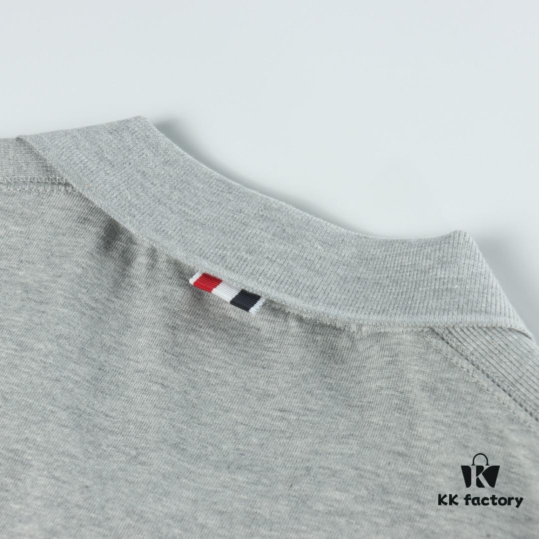 6931a503ccd8ab3d7af9958d Thom Browne TB Striped Sleeve Woven Short-Sleeve Polo Shirt