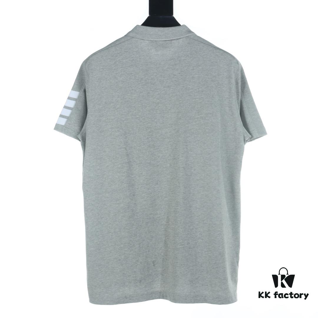 6931a503ccd8ab3d7af9958f Thom Browne TB Striped Sleeve Woven Short-Sleeve Polo Shirt