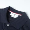 6931a503ccd8ab3d7af99591 Thom Browne TB Striped Sleeve Woven Short-Sleeve Polo Shirt in Navy Blue