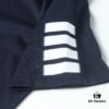 6931a503ccd8ab3d7af99593 Thom Browne TB Striped Sleeve Woven Short-Sleeve Polo Shirt in Navy Blue