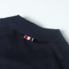 6931a503ccd8ab3d7af99596 Thom Browne TB Striped Sleeve Woven Short-Sleeve Polo Shirt in Navy Blue