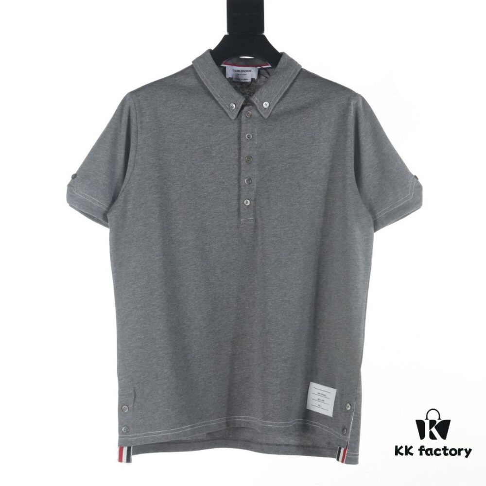 6931a504ccd8ab3d7af9959d Thom Browne TB 25 New Arrival Color-Contrast Stitch Short-Sleeve Polo Shirt