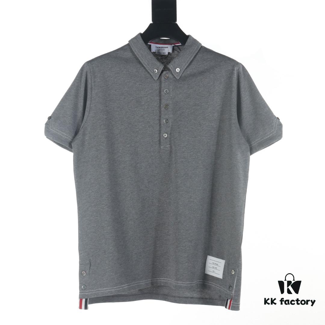6931a504ccd8ab3d7af9959d Thom Browne TB 25 New Arrival Color-Contrast Stitch Short-Sleeve Polo Shirt