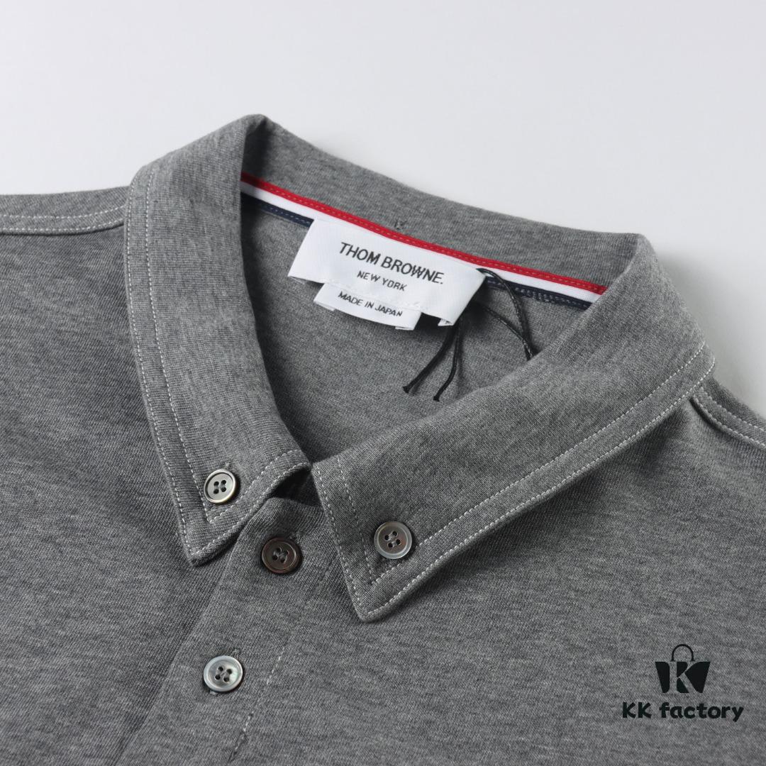 6931a504ccd8ab3d7af9959e Thom Browne TB 25 New Arrival Color-Contrast Stitch Short-Sleeve Polo Shirt