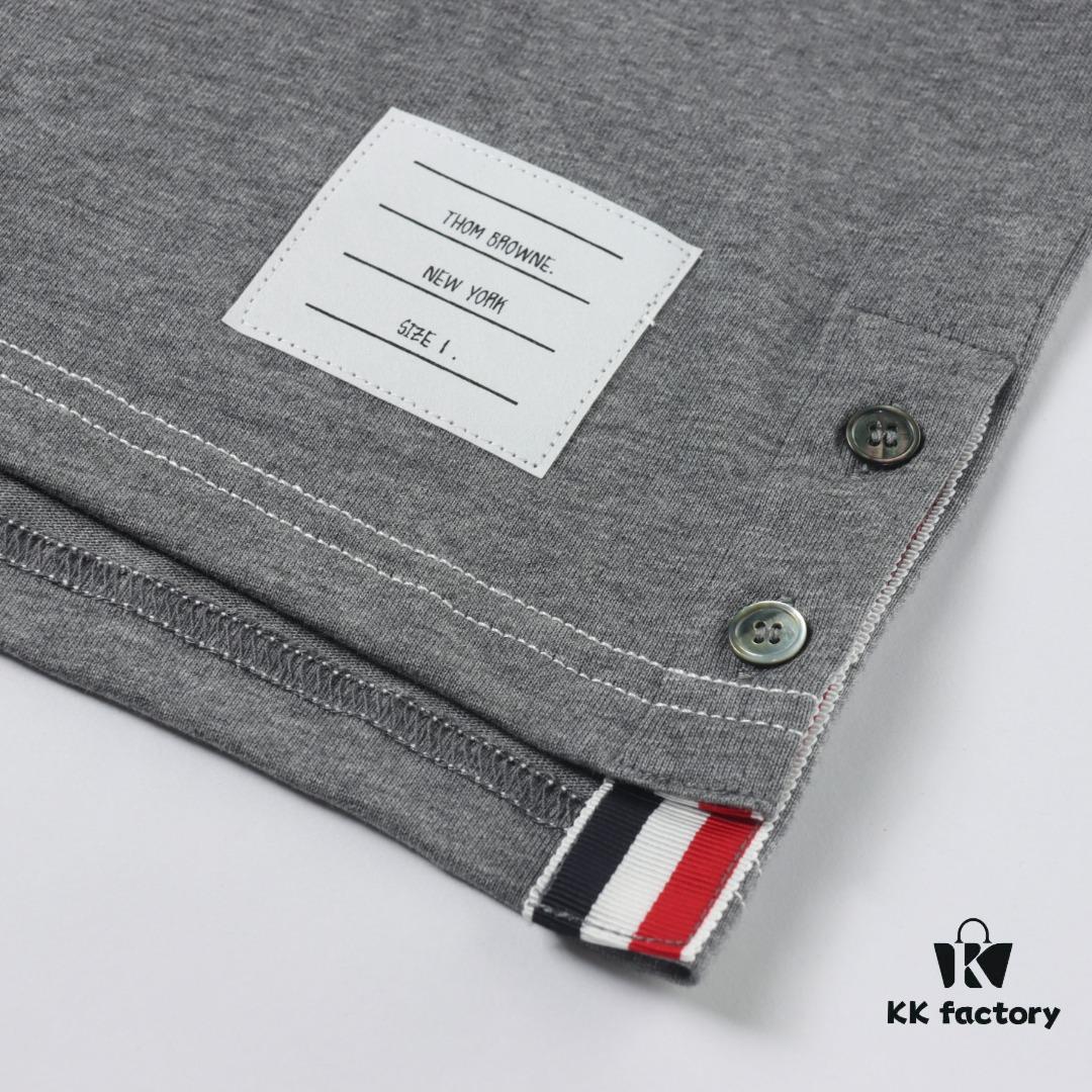 6931a504ccd8ab3d7af9959f Thom Browne TB 25 New Arrival Color-Contrast Stitch Short-Sleeve Polo Shirt
