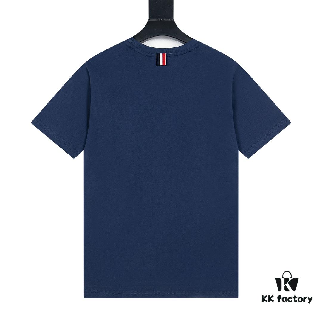 THOM BROWNE 24SS TB Dog Embroidered Short Sleeve T-Shirt Inspired by 1980s Retro Style