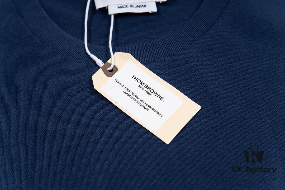 THOM BROWNE 24SS TB Dog Embroidered Short Sleeve T-Shirt Inspired by 1980s Retro Style