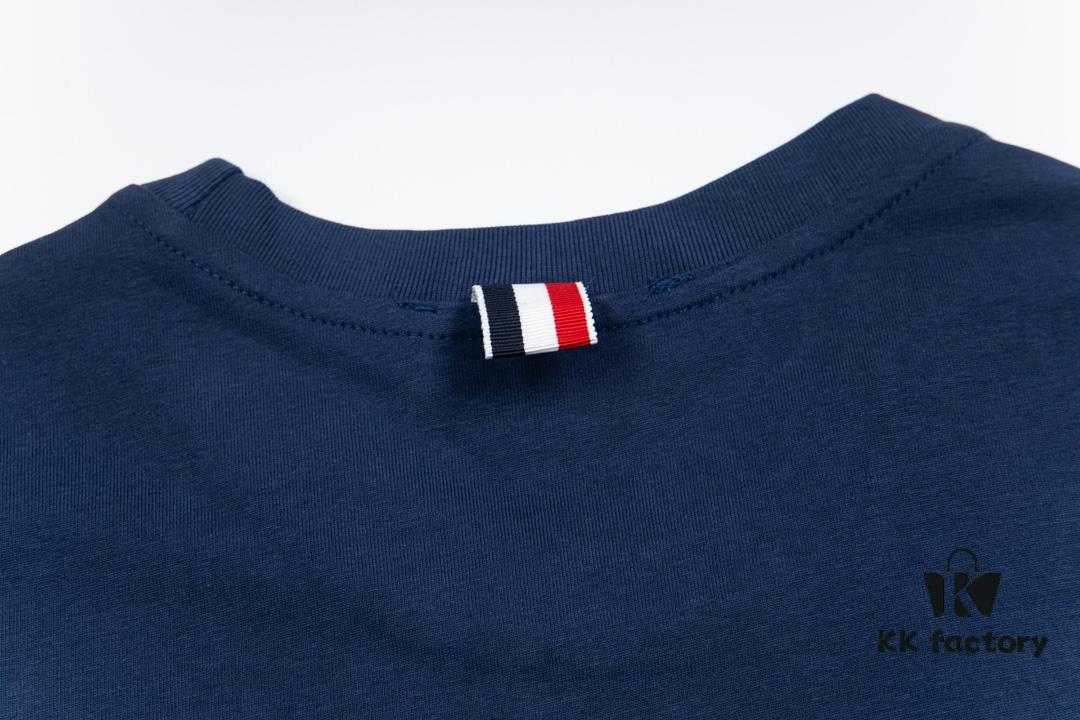 THOM BROWNE 24SS TB Dog Embroidered Short Sleeve T-Shirt Inspired by 1980s Retro Style