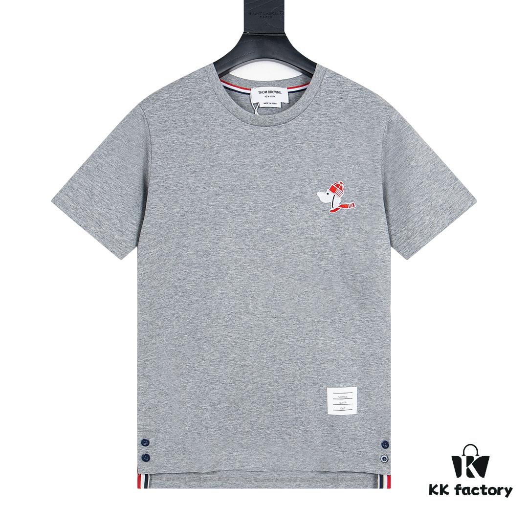 6931a510ccd8ab3d7af995c6 THOM BROWNE 24SS TB Dog Embroidered Short Sleeve T-Shirt
