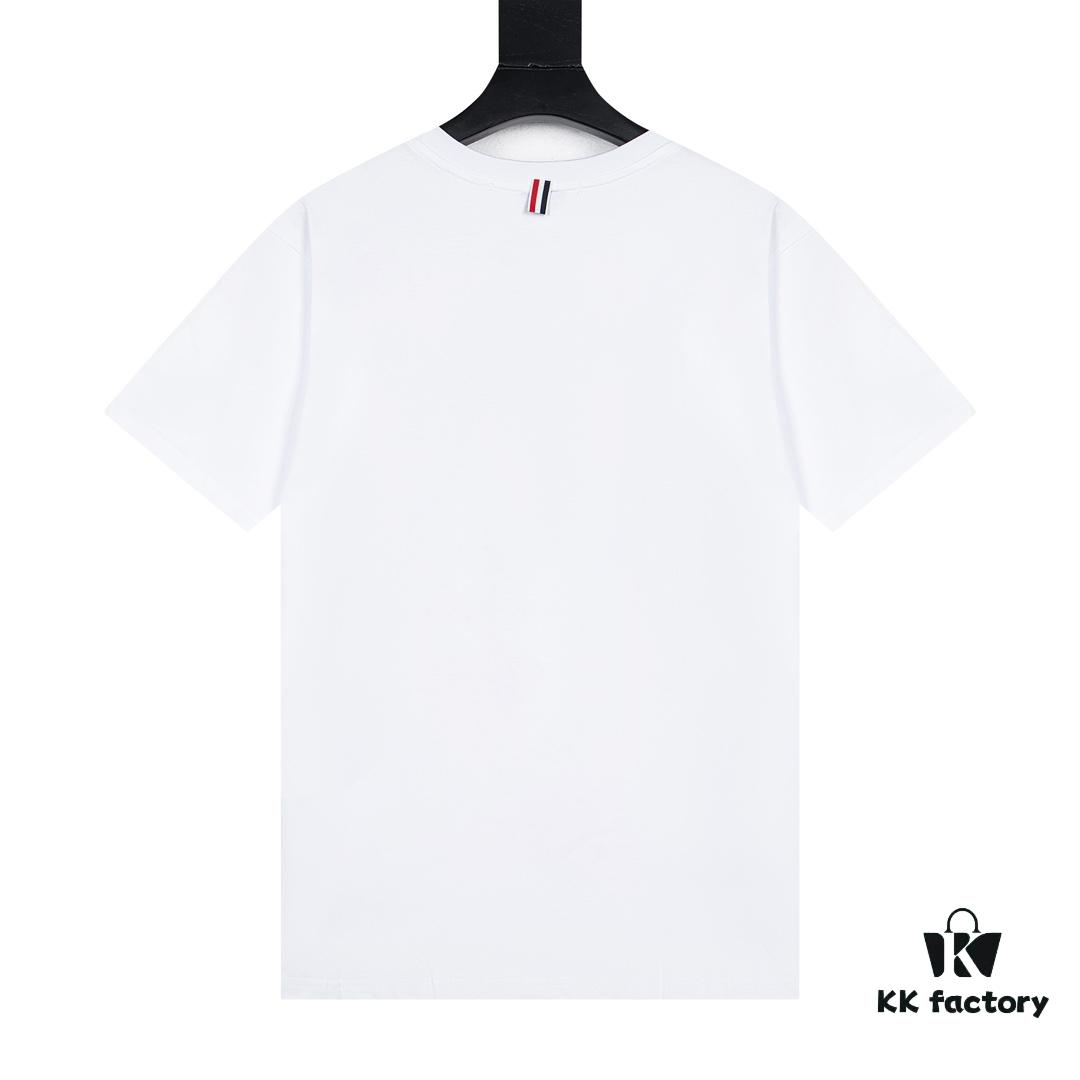 6931a510ccd8ab3d7af995d3 THOM BROWNE 24SS TB Dog Embroidered Short Sleeve T-Shirt Inspired by 1980s Retro Style