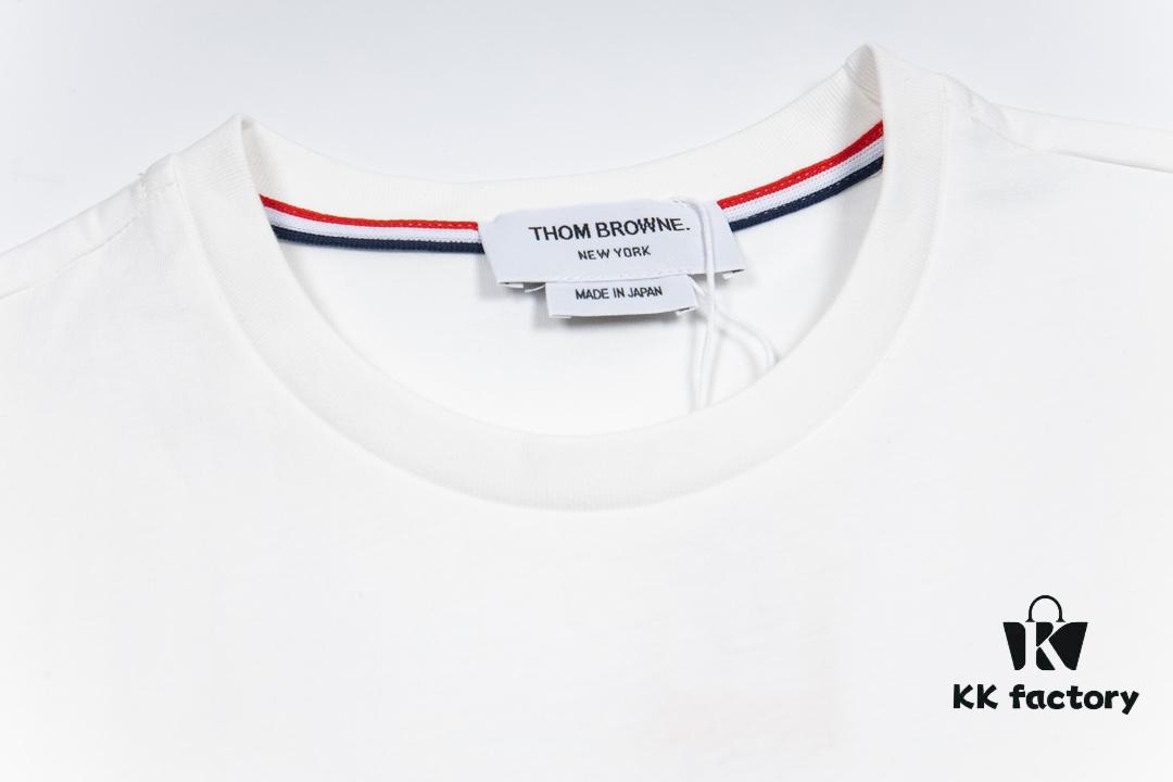 6931a511ccd8ab3d7af995d7 THOM BROWNE 24SS TB Dog Embroidered Short Sleeve T-Shirt Inspired by 1980s Retro Style