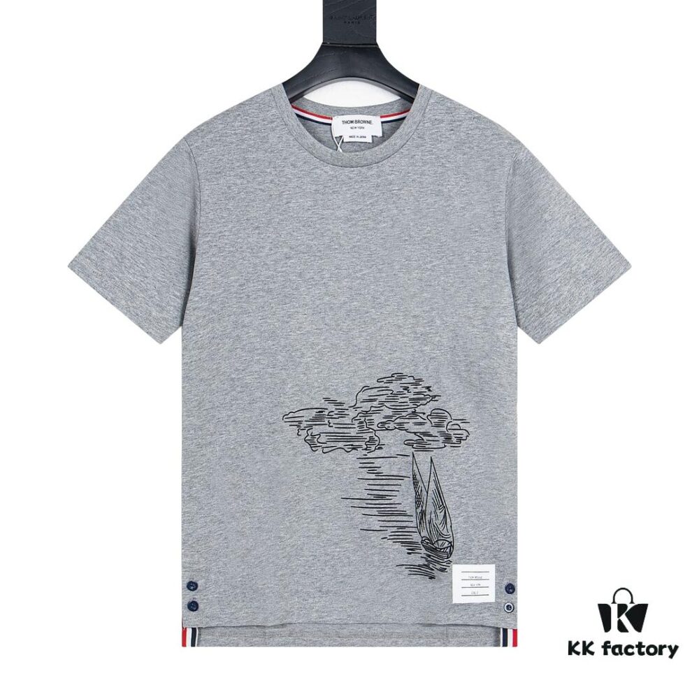 6931a514ccd8ab3d7af9960d THOM BROWNE TB 24FW Sailboat Print Short Sleeve T-Shirt