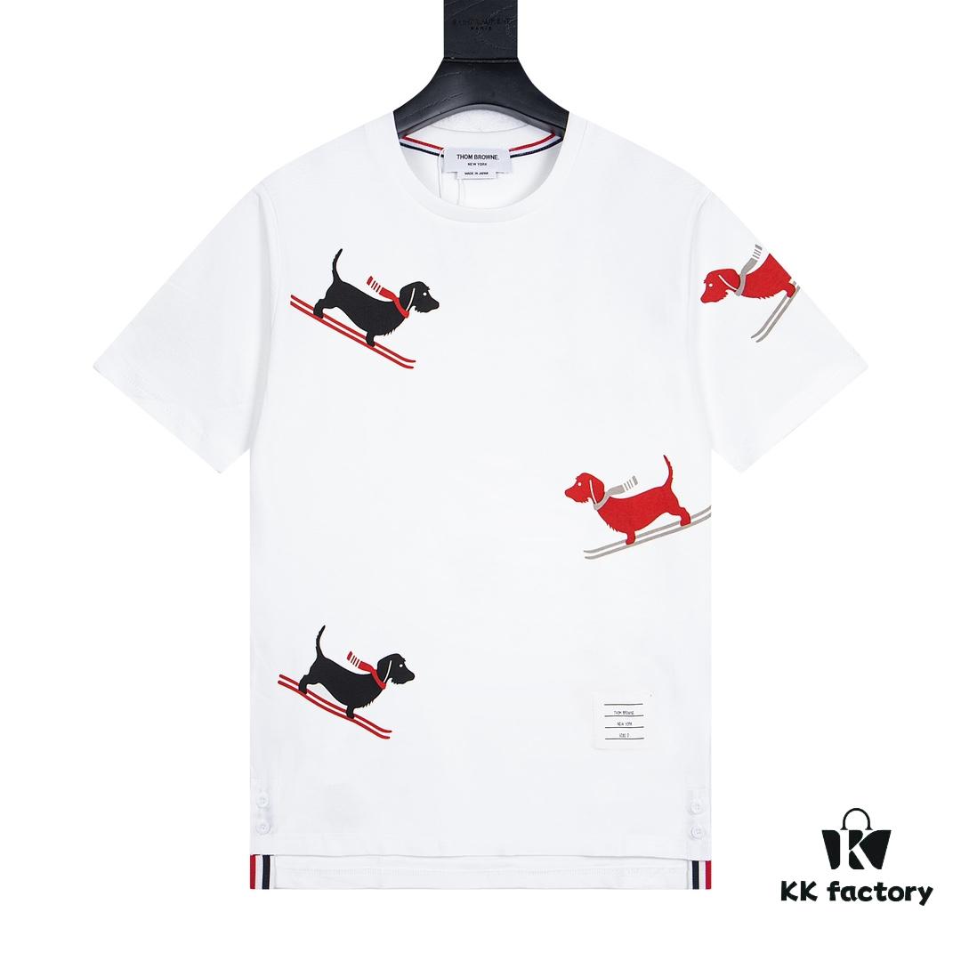 6931a516ccd8ab3d7af9963c THOM BROWNE 24SS TB Ski Dog Short Sleeve T-Shirt Inspired by 1980s Retro Style