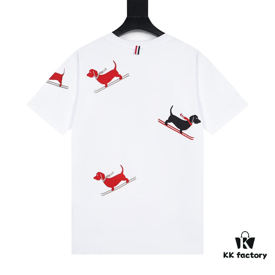 6931a516ccd8ab3d7af9963d THOM BROWNE 24SS TB Ski Dog Short Sleeve T-Shirt Inspired by 1980s Retro Style