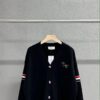 6931a51accd8ab3d7af99681 Thom Browne TB Striped Puppy Cardigan Sweater, British Style New Arrival, Wool Blend Preppy Knitwear