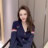 6931a51accd8ab3d7af99683 Thom Browne TB Striped Puppy Cardigan Sweater, British Style New Arrival, Wool Blend Preppy Knitwear