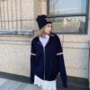 6931a51bccd8ab3d7af99688 THOM BROWNE Fall 2024 New Arrival Tricolor Sleeve Stripe Colorblock Zipper Knit Hooded Jacket, Classic TB Logo Zip-Up Cardigan, Rich and Textured Overall Color, Wool Blend Fabric with Soft Comfort, Contrasting Stripes Add Design Flair – Stylish, Unique, and Versatile Hooded Zip-Up Outerwear