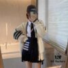 6931a51cccd8ab3d7af9969a Thom Browne Color-Blocked V-Neck Classic Pocket Logo Mid-Length Knit Cardigan
