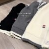 6931a51cccd8ab3d7af996a6 Thom Browne Color-Blocked V-Neck Knit Cardigan with Signature Tape and Classic Pocket, Mid-Length