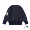 6931a51dccd8ab3d7af996ae THOM BROWNE TB 24SS Snowflake Chunky-Knit Navy Blue Four-Stripes Crewneck Sweater for Couples