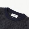 6931a51dccd8ab3d7af996af THOM BROWNE TB 24SS Snowflake Chunky-Knit Navy Blue Four-Stripes Crewneck Sweater for Couples