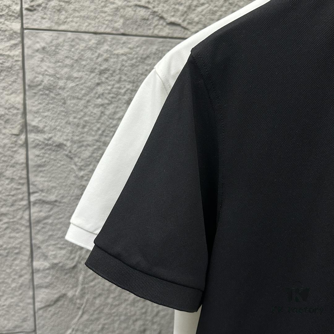 6931a51fccd8ab3d7af996d5 TB*Tom Short Sleeve Polo 2025 Spring/Summer New Arrival Minimalist Red White Blue Scarf Dog Embroidery Beaded Fabric Unisex Short Sleeve Polo Collar