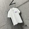 6931a51fccd8ab3d7af996d9 TB*Tom* Short Sleeve Polo 2025 Spring Summer New Arrival Minimalist Red White Blue Scarf Dog Embroidery Beaded Fabric Unisex Short Sleeve Polo Collar
