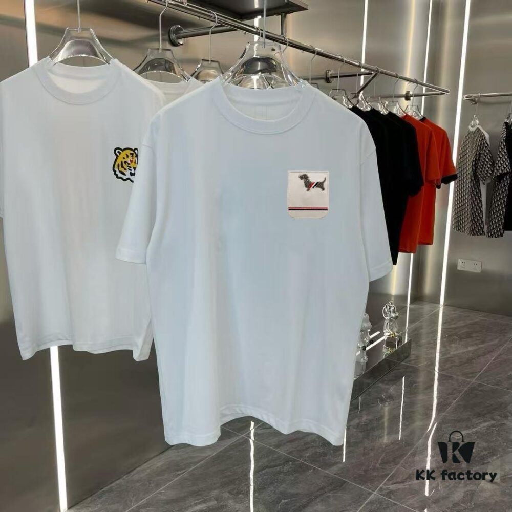 2025 Spring New Short Sleeve T-Shirt with Hand-Customized Logo on Chest