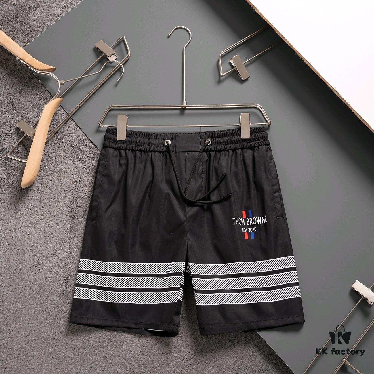 6931a524ccd8ab3d7af99724 THOM BROWNE 2025 Spring and Summer New Arrival High-Quality Casual Quick-Dry Woven Pants, 3D Digital Printed Beach Shorts
