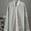 6931a524ccd8ab3d7af9972c Designer TB25 Spring Summer New Arrival Shirt, 50s Poplin Cotton, Two-Tone Collar with Double Layer Design, Custom 12 Pairs Shell Buttons, Unisex Sizing S M L XL