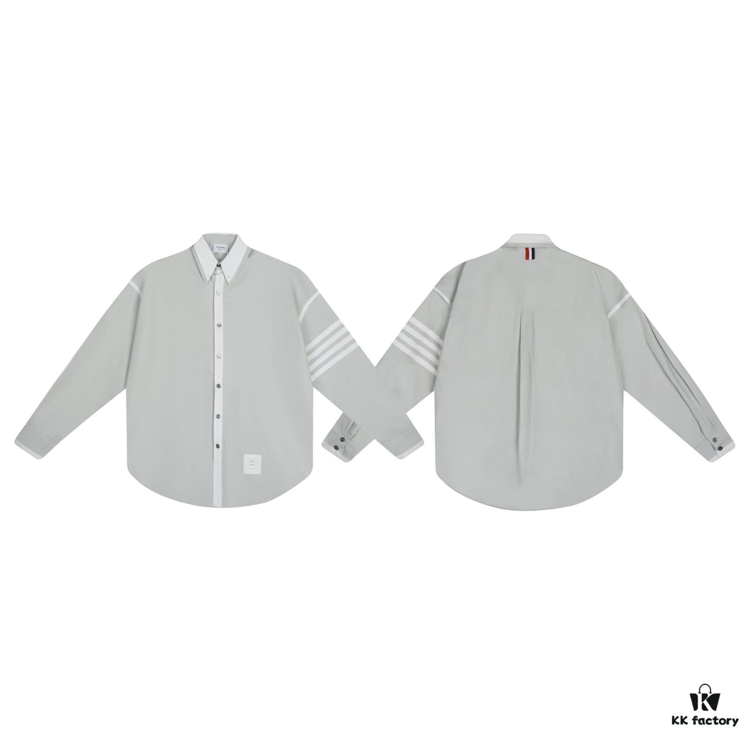 6931a524ccd8ab3d7af9972e Designer TB25 Spring Summer New Arrival Shirt, 50s Poplin Cotton, Two-Tone Collar with Double Layer Design, Custom 12 Pairs Shell Buttons, Unisex Sizing S M L XL