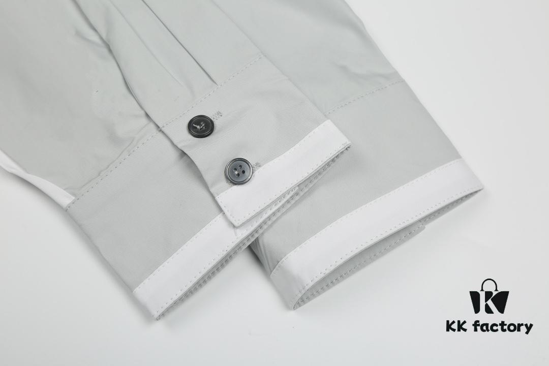 6931a524ccd8ab3d7af99733 Designer TB25 Spring Summer New Arrival Shirt, 50s Poplin Cotton, Two-Tone Collar with Double Layer Design, Custom 12 Pairs Shell Buttons, Unisex Sizing S M L XL