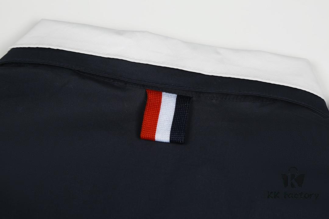 6931a525ccd8ab3d7af99740 Designer TB25 Spring Summer New Arrivals Shirt, 50s Poplin Cotton Wear, Double Layer Contrast Collar, 12 Pairs Custom Shell Buttons, Sizes S M L XL Unisex