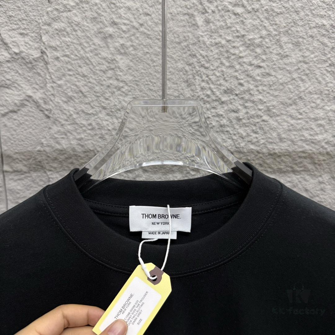 6931a527ccd8ab3d7af99760 TB*Tommy* 2025 Spring/Summer New Arrival Classic Scarf Dog Embroidery Short Sleeve T-Shirt Custom Double Gauze Plain Weave 100% Cotton 300 Fabric Unisex