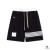 6931a52accd8ab3d7af99781 2024SS Thom Browne New Knit Shorts, Custom Fabric, Jacquard Knitting Technique, Embroidered Logo, Streamlined Three-Stripes Paneling, Premium Metal Hardware Drawstring for a Comfortable, Breathable, Structured Fit, Stylish Casual Wear