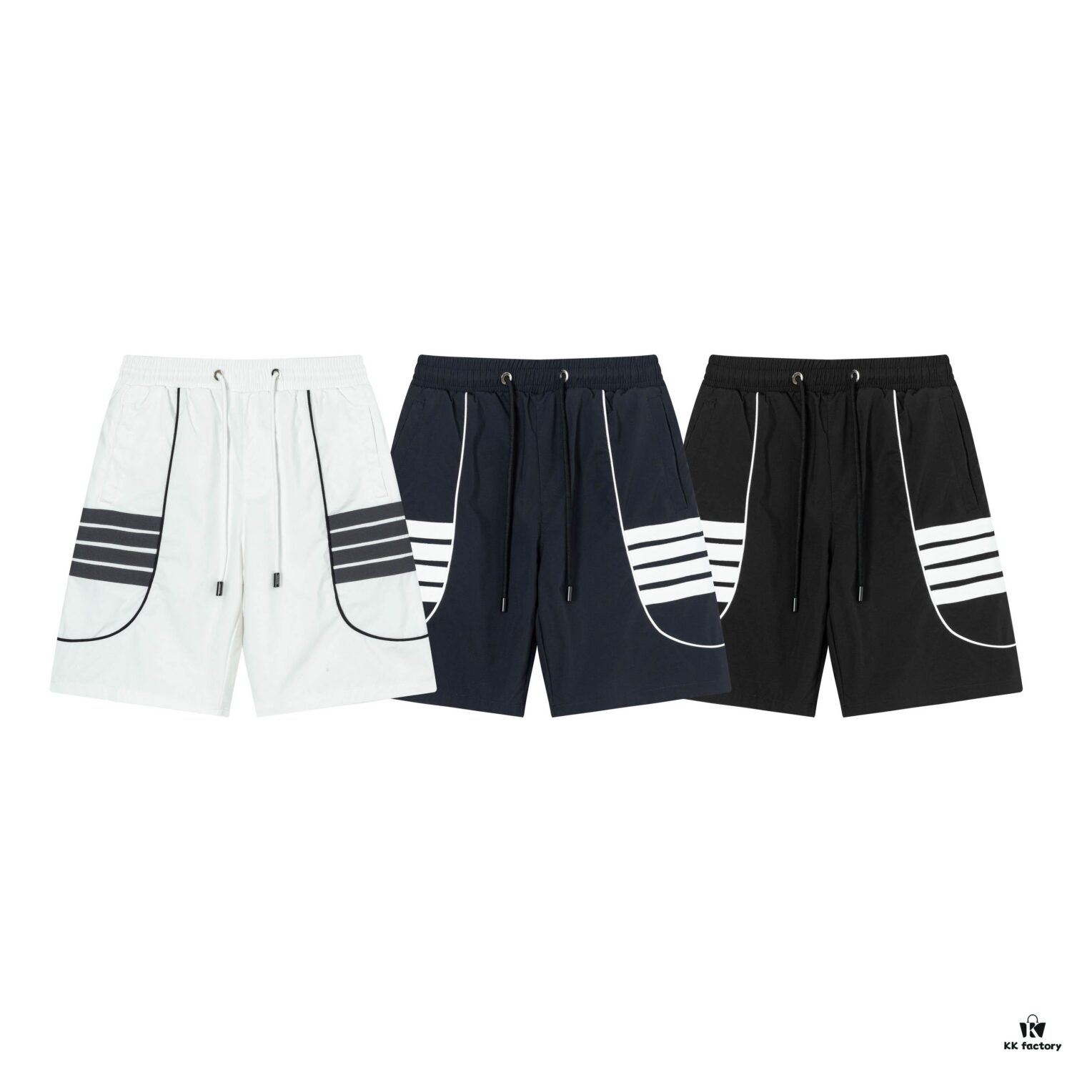 6931a52bccd8ab3d7af99792 2025 TB New Quick-Dry Beach Shorts, Custom Fabric, Embroidered Logo, Slim Tailored Fit with Straight Stripe Panel Design