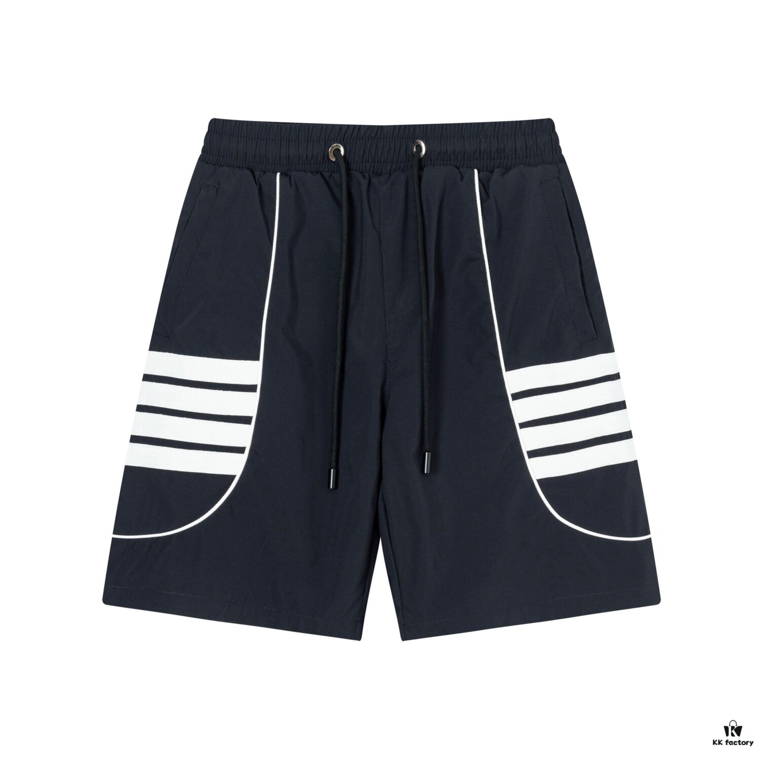 6931a52bccd8ab3d7af99793 2025 TB New Quick-Dry Beach Shorts, Custom Fabric, Embroidered Logo, Structured Fit with Straight Stripe Panels