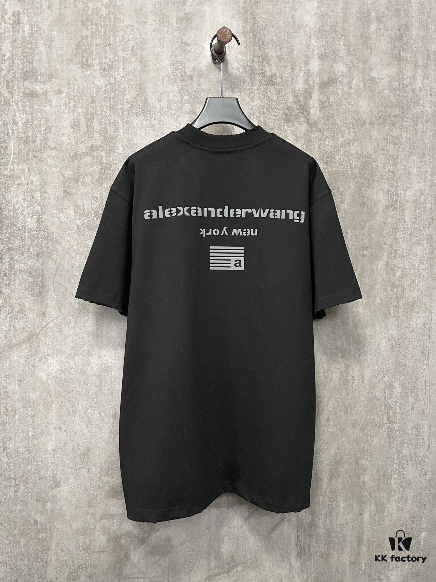 6931a538ccd8ab3d7af9986f Alexander Wang 2024 FW Autumn/Winter Heavyweight 380g Short Sleeve T-Shirt with New York Flag Embossed Print