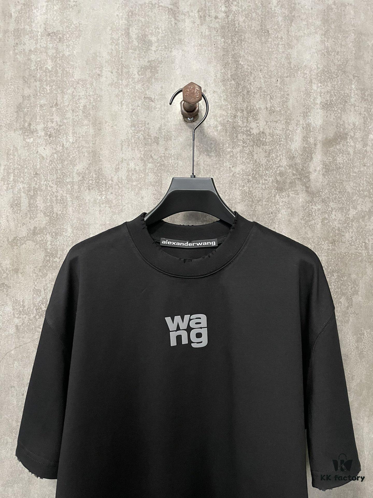 6931a538ccd8ab3d7af99870 Alexander Wang 2024 FW Autumn/Winter Heavyweight 380g Short Sleeve T-Shirt with New York Flag Embossed Print