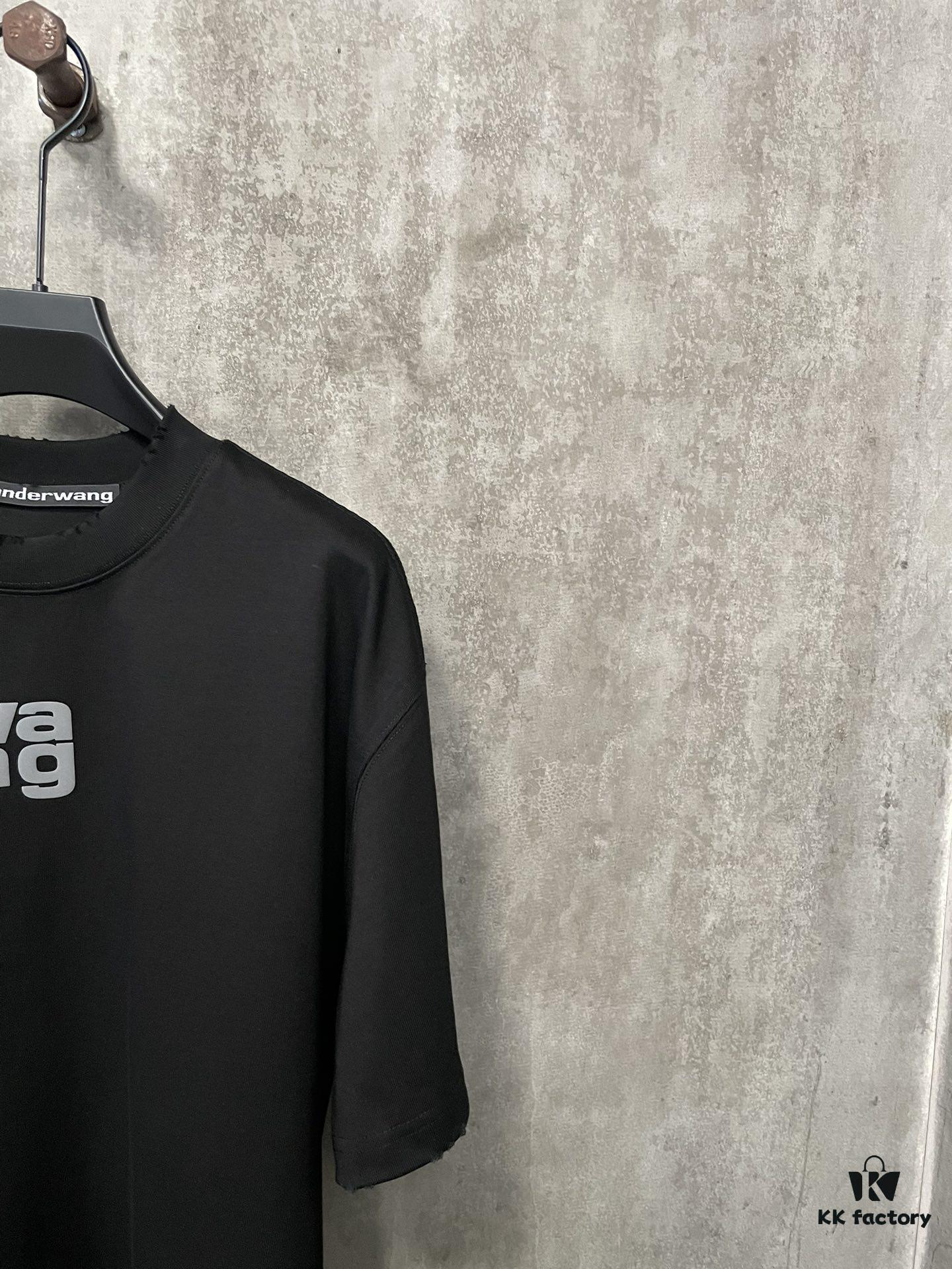 6931a538ccd8ab3d7af99872 Alexander Wang 2024 FW Autumn/Winter Heavyweight 380g Short Sleeve T-Shirt with New York Flag Embossed Print
