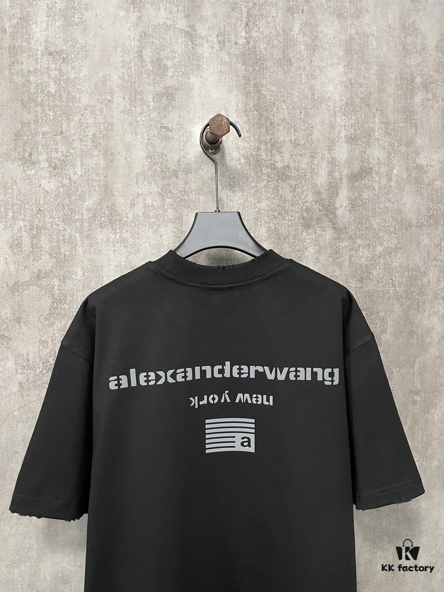 6931a538ccd8ab3d7af99873 Alexander Wang 2024 FW Autumn/Winter Heavyweight 380g Short Sleeve T-Shirt with New York Flag Embossed Print