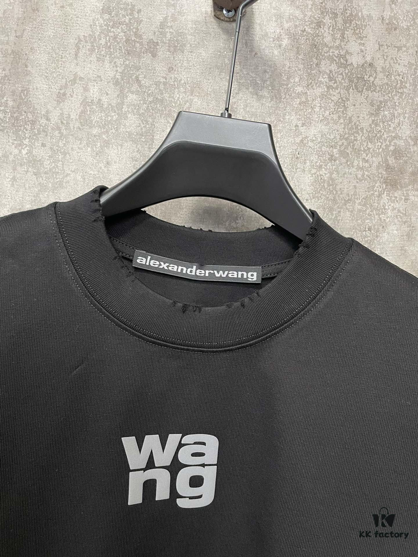 6931a539ccd8ab3d7af99876 Alexander Wang 2024 FW Autumn/Winter Heavyweight 380g Short Sleeve T-Shirt with New York Flag Embossed Print