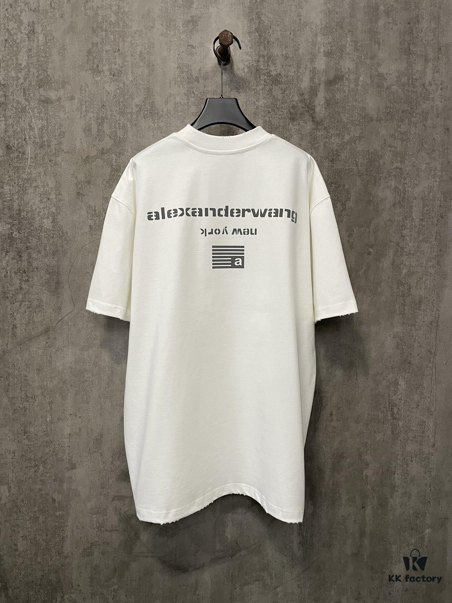 6931a539ccd8ab3d7af99878 Alexander Wang 2024FW Fall/Winter Heavyweight 380g Short Sleeve T-Shirt with New York Flag Raised Print