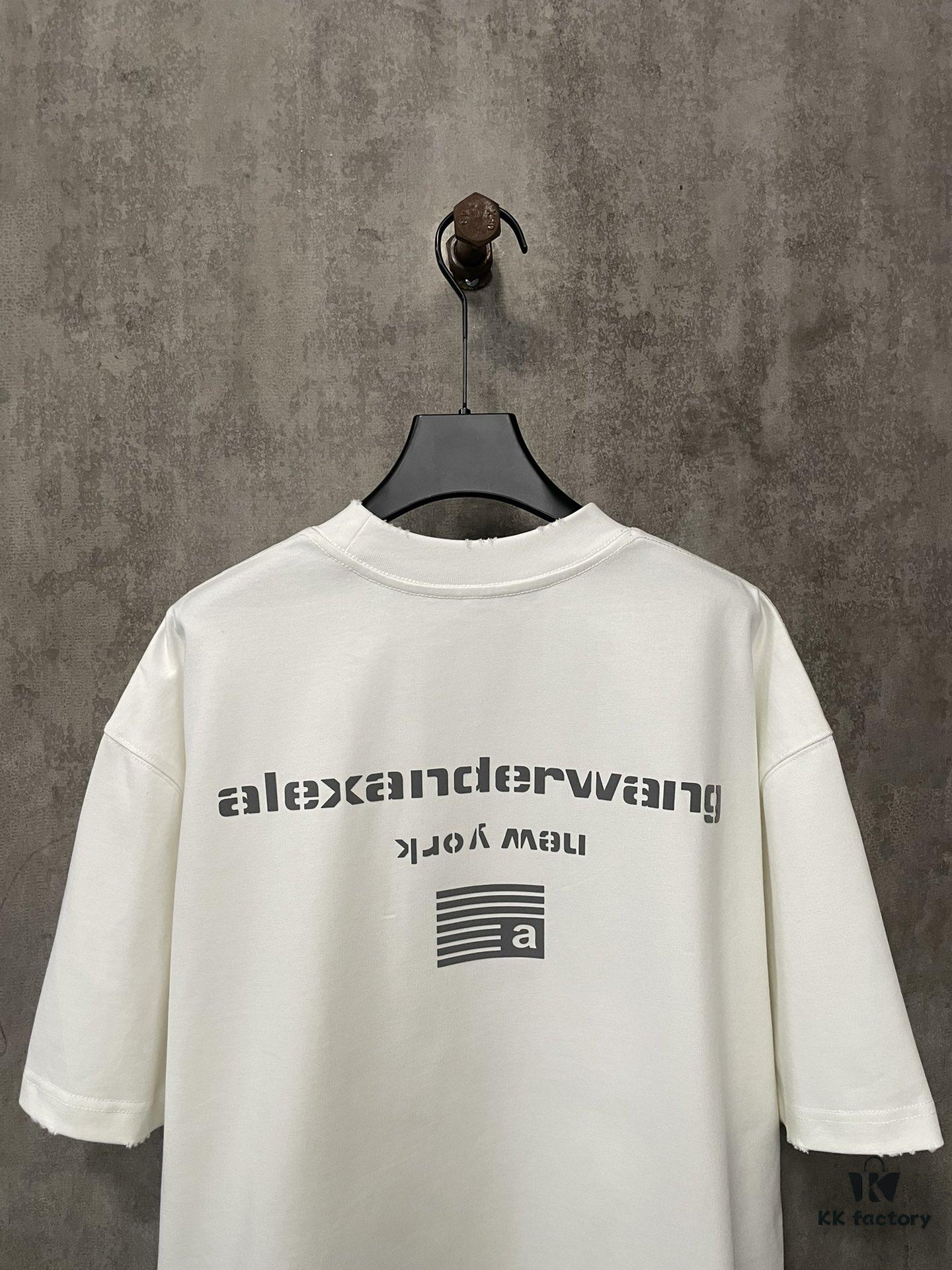 6931a539ccd8ab3d7af9987c Alexander Wang 2024FW Fall/Winter Heavyweight 380g Short Sleeve T-Shirt with New York Flag Raised Print