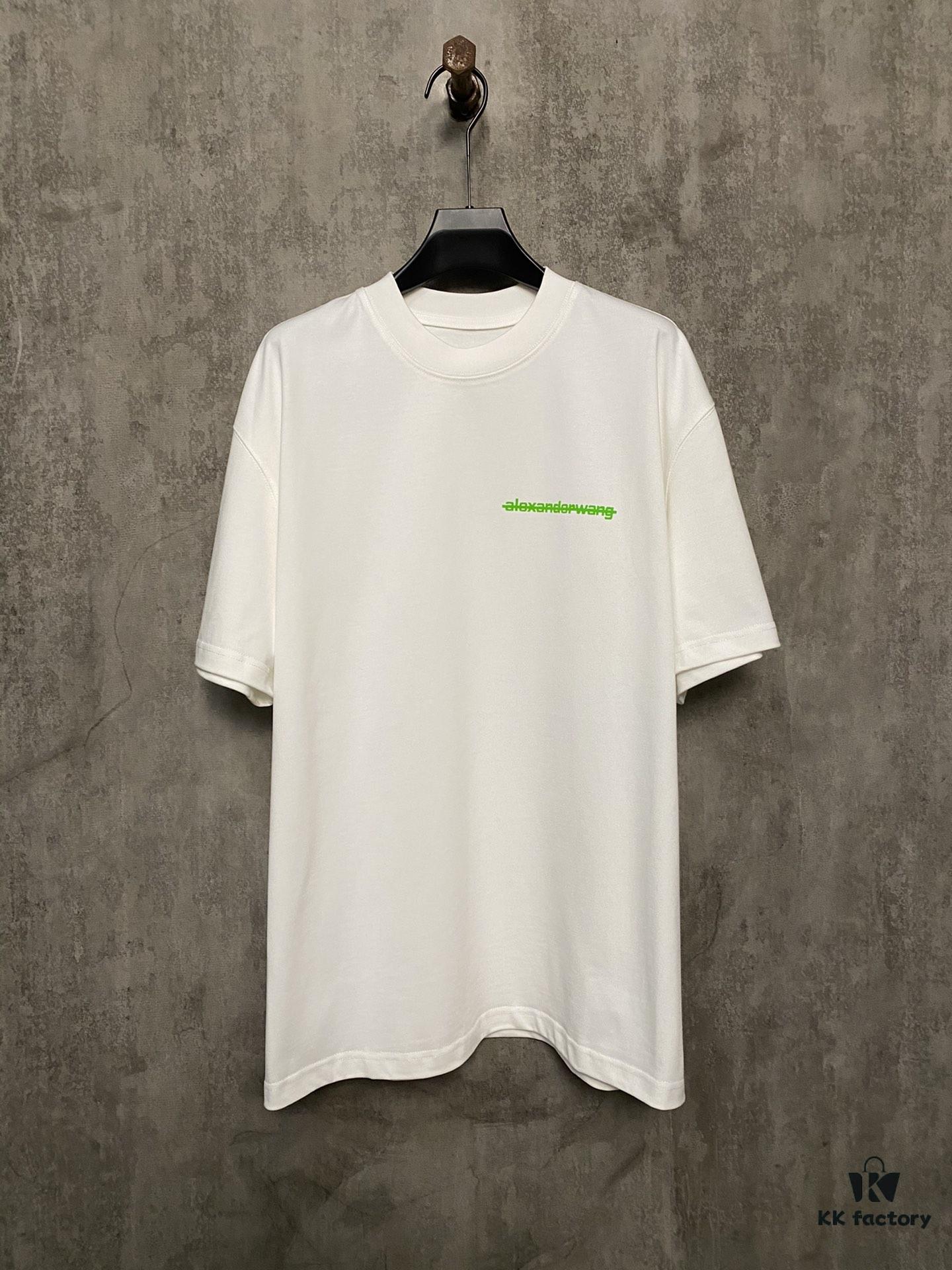 6931a53bccd8ab3d7af9989b Alexander Wang 24SS Classic Front and Back Flocked Logo Heavyweight Short Sleeve T-Shirt